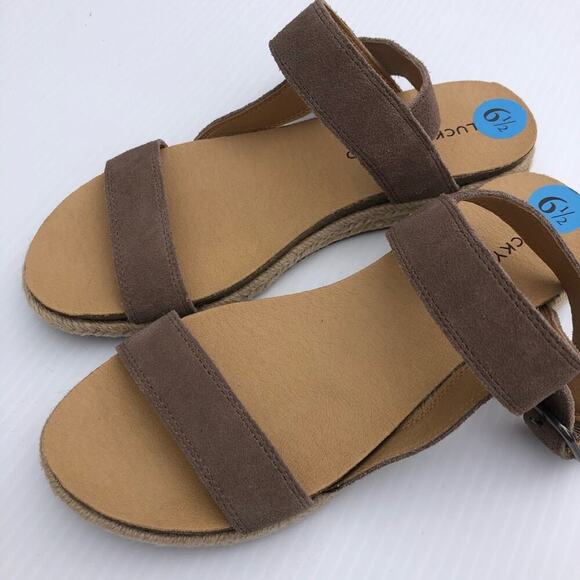 New! Lucky Brand small wedge espadrilles sandals size 6.5 - Picture 3 of 5